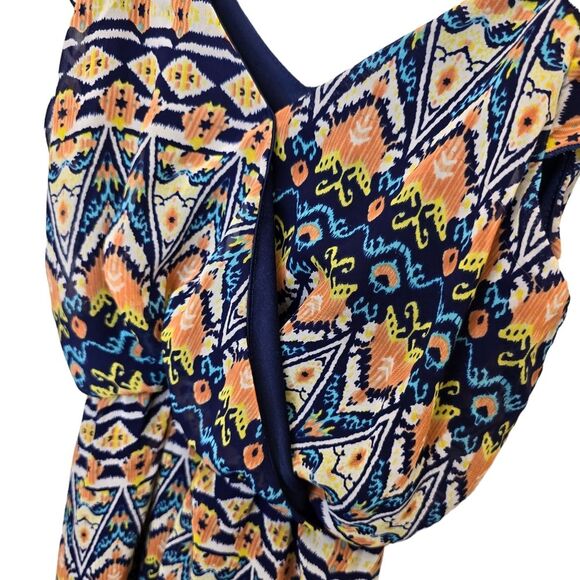 Peach Royal Women's Aztec Print Off Shoulder Mini Dress S - Picture 10 of 16